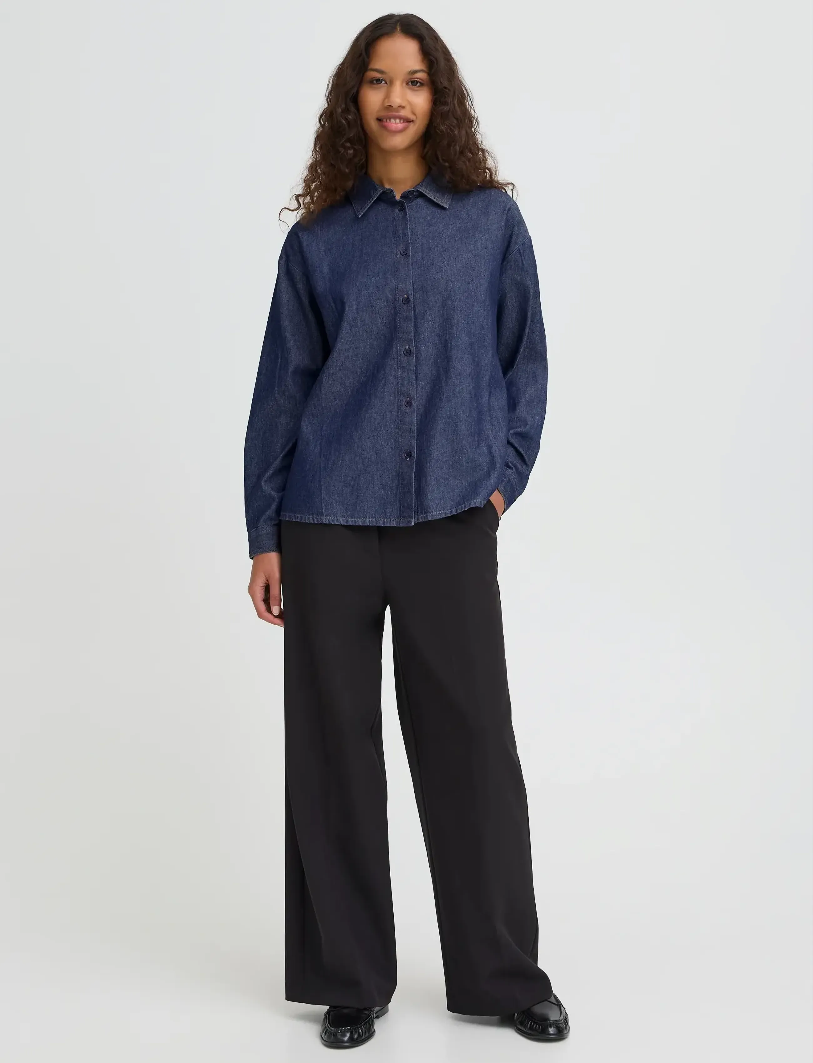 ICHI Iharcher Sh4, 36, Blue, Skjorter > Langærmede, Dame