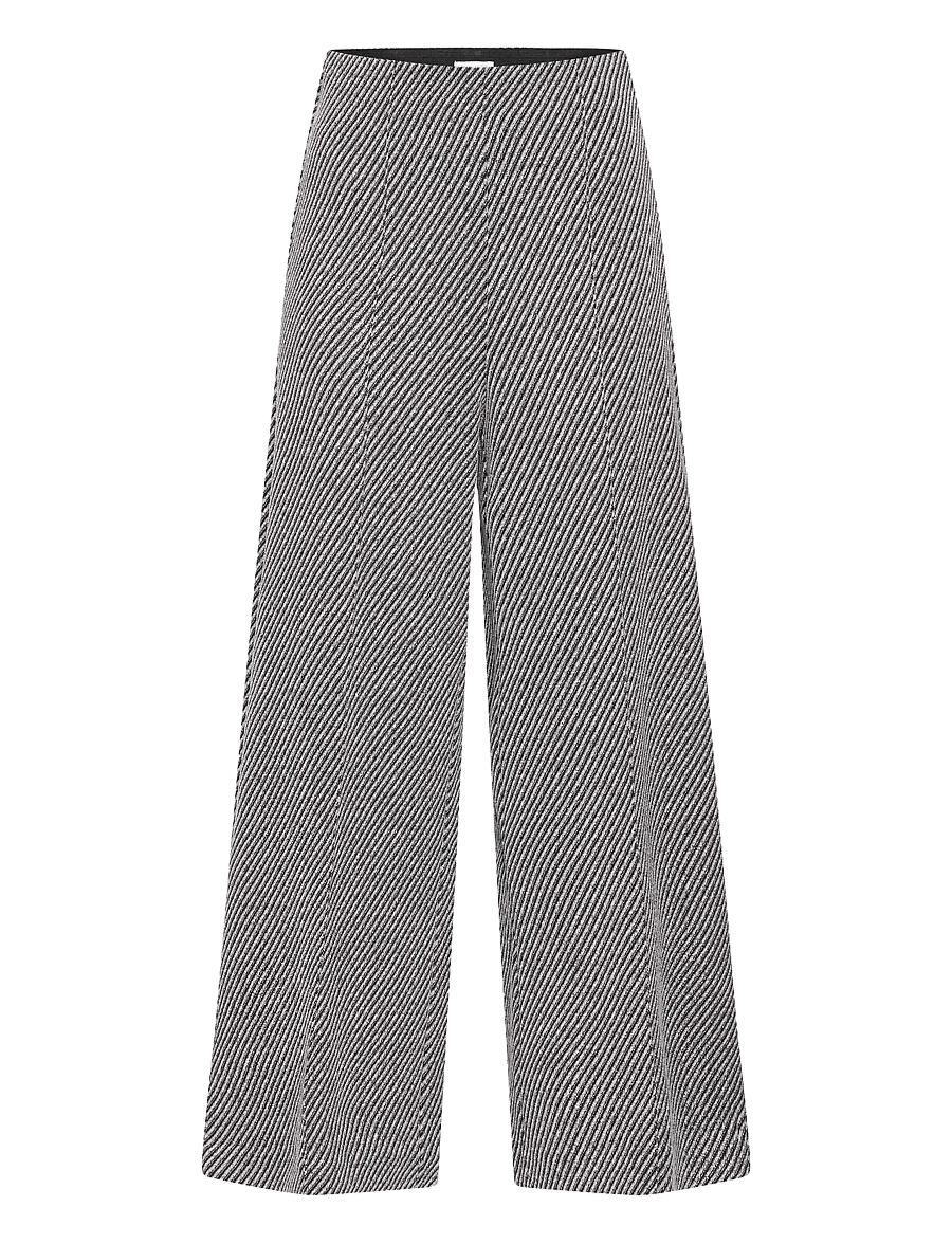 ICHI - IHKATE TWILLISH WIDE PA - hosen mit weitem bein - black/white graphic stripe - 1