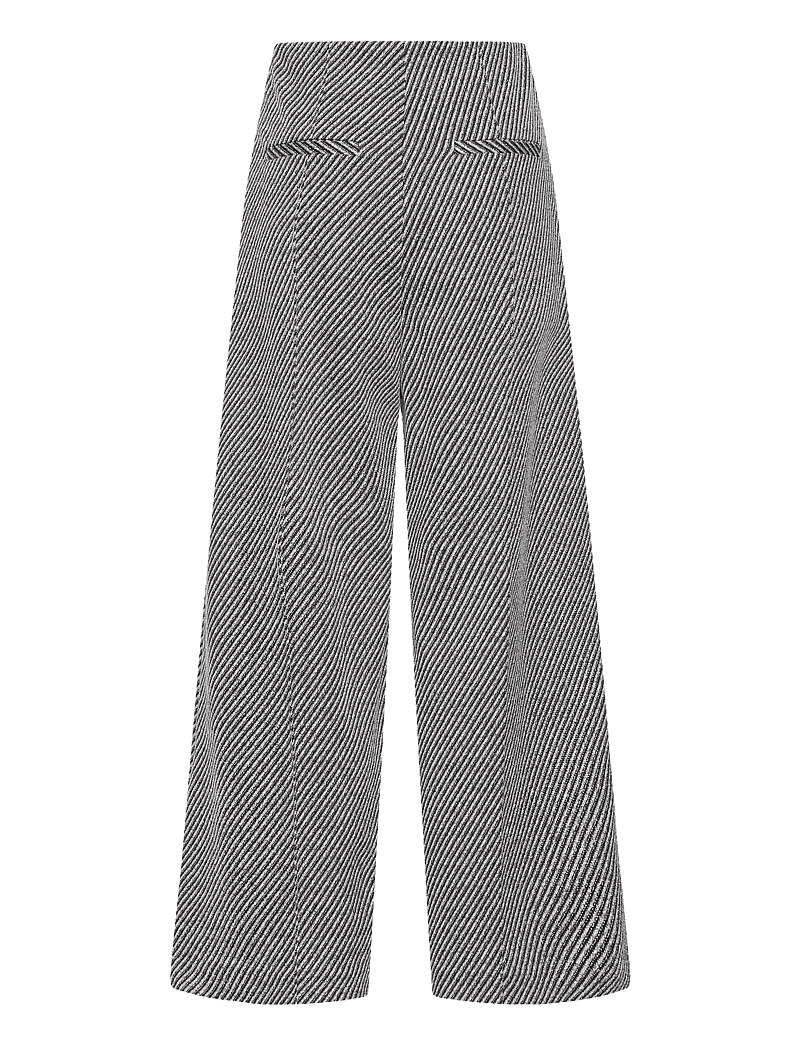 ICHI - IHKATE TWILLISH WIDE PA - laia säärega püksid - black/white graphic stripe - 2