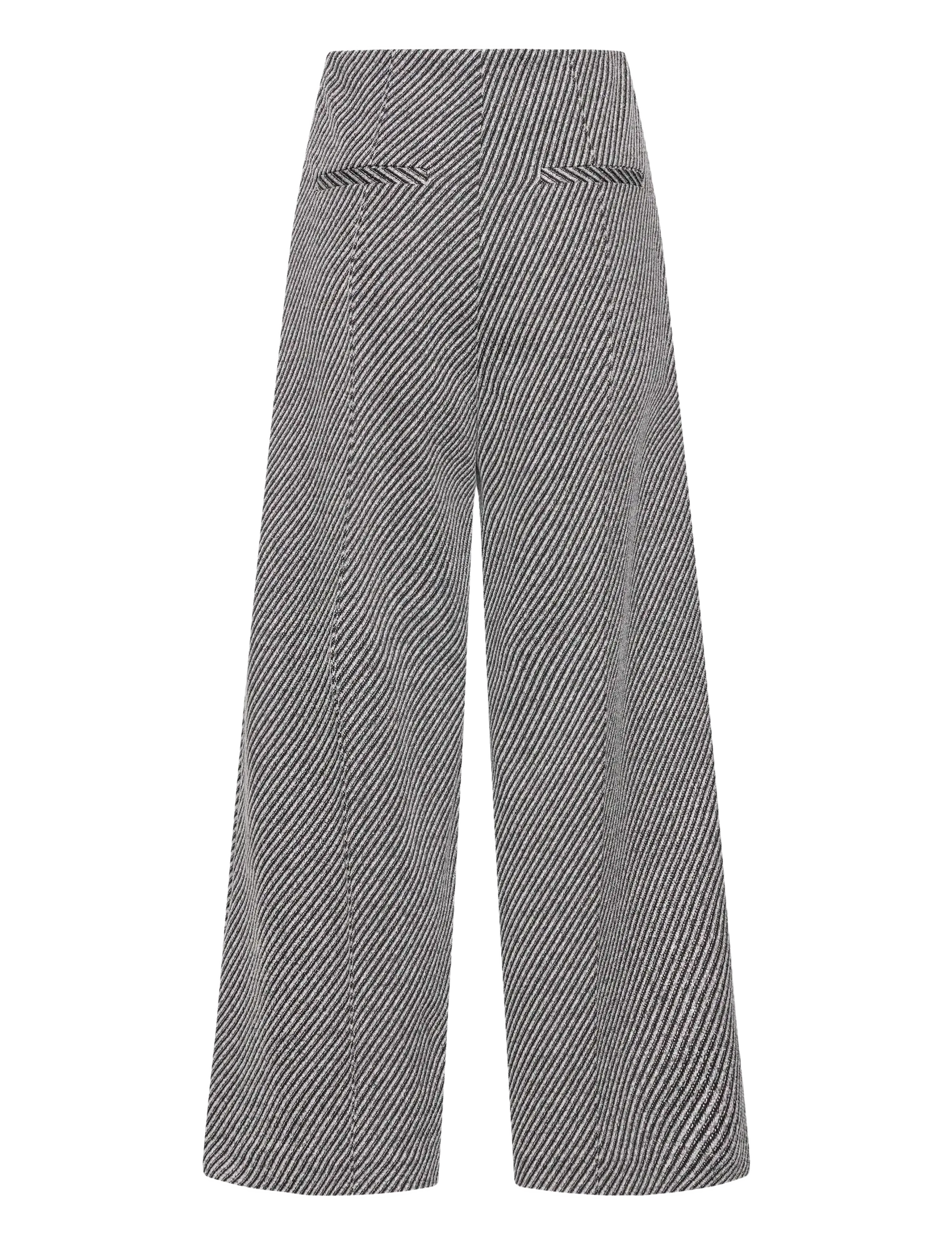 ICHI - IHKATE TWILLISH WIDE PA - hosen mit weitem bein - black/white graphic stripe - 2