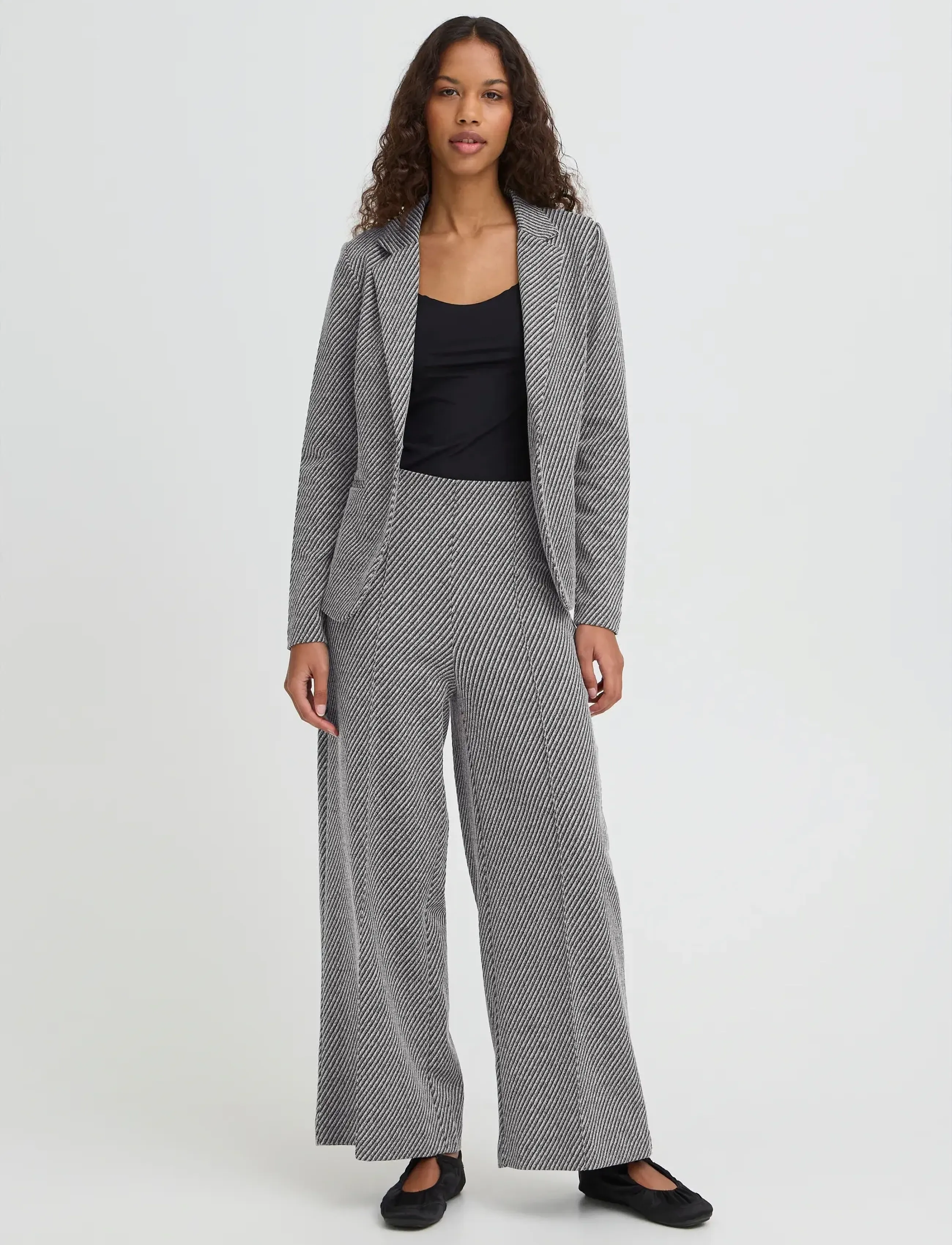 ICHI IHKATE TWILLISH WIDE PA - ICHI - BLACK/WHITE GRAPHIC STRIPE / black