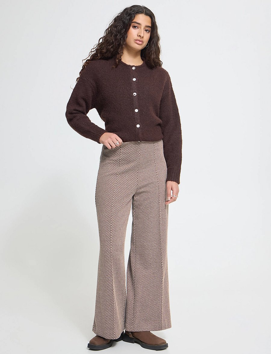 ICHI - IHKATE TWILLISH WIDE PA - hosen mit weitem bein - java/almond milk - 3