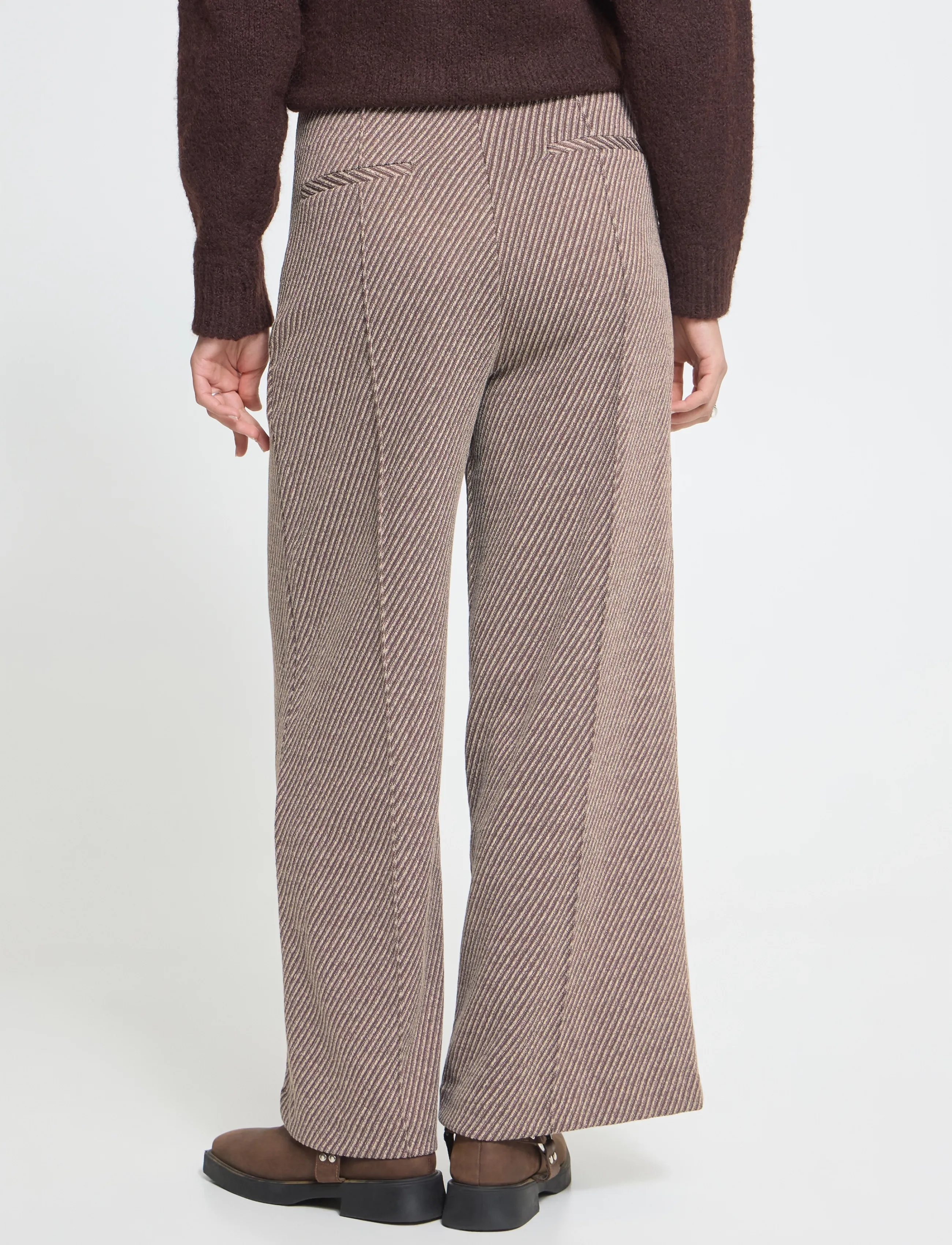 ICHI - IHKATE TWILLISH WIDE PA - wide leg trousers - java/almond milk - 5