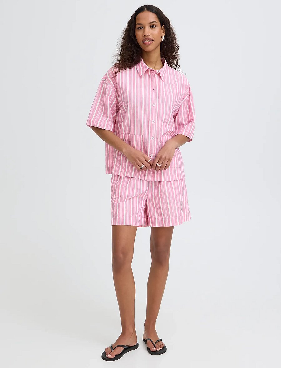 ICHI - IHINDRA SH - short-sleeved shirts - wild orchid stripe - 0