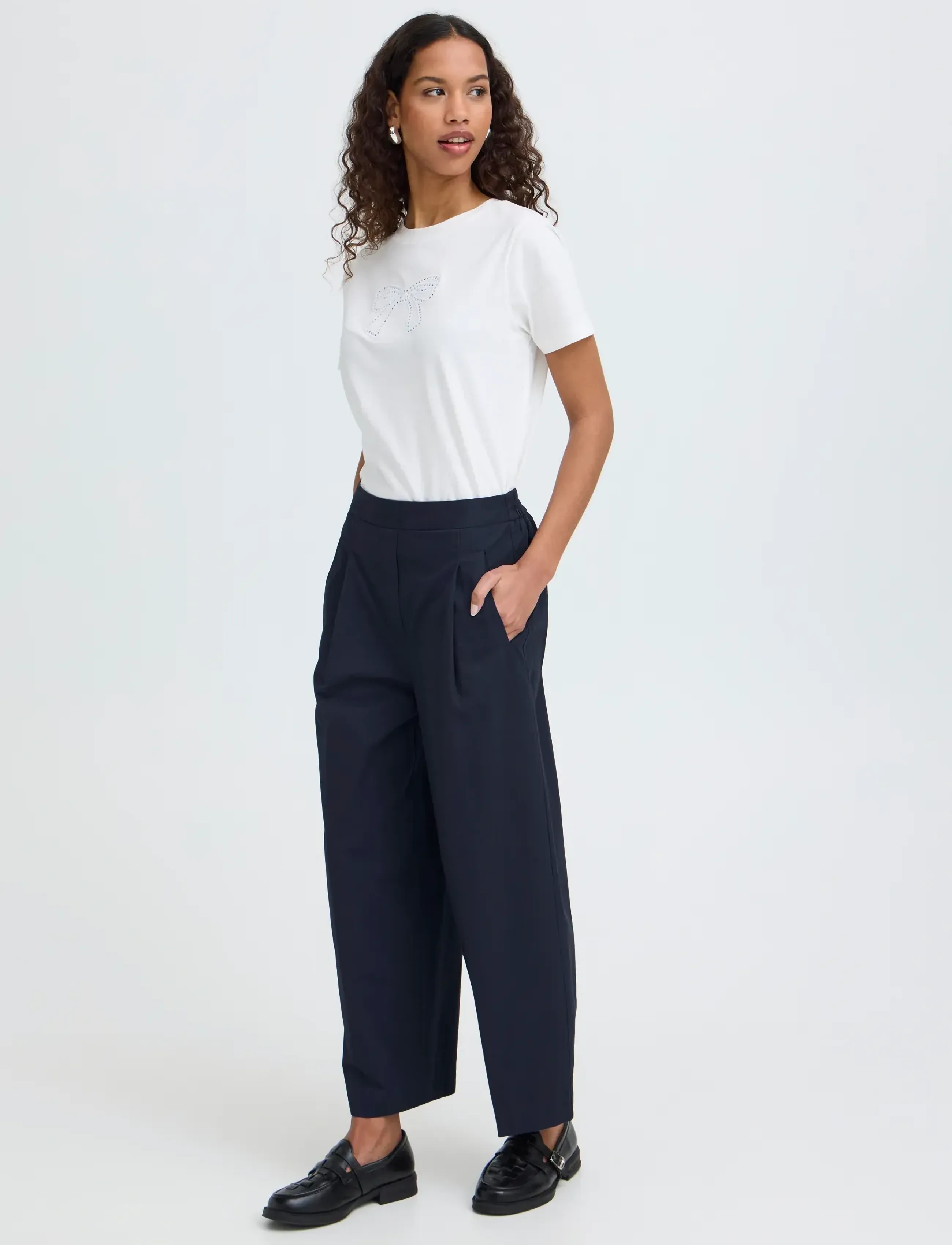 ICHI IHFUNI PA - Culottes - TOTAL ECLIPSE / navy