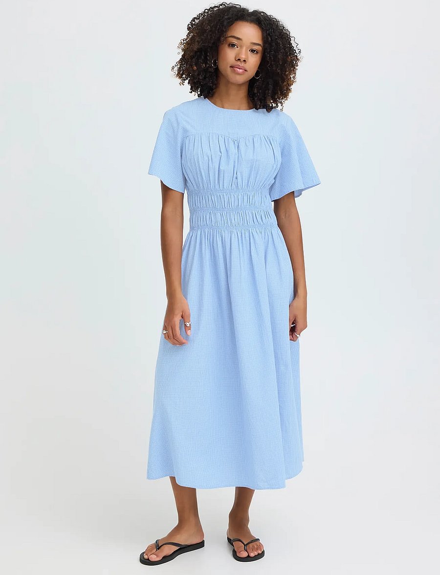 ICHI - IHGWENDA DR - sommerkleider - blue/white check - 0
