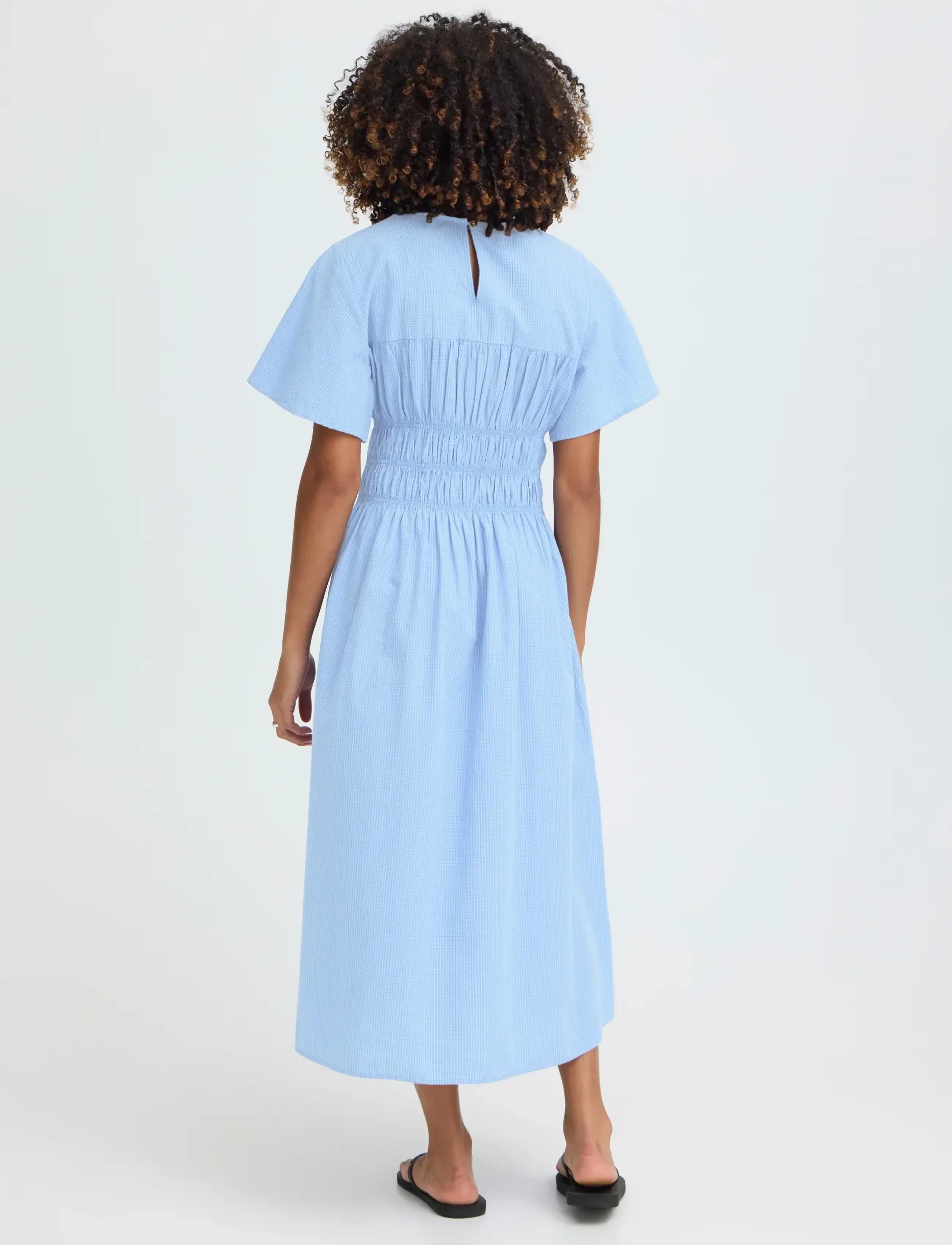 ICHI - IHGWENDA DR - midimekot - blue/white check - 3