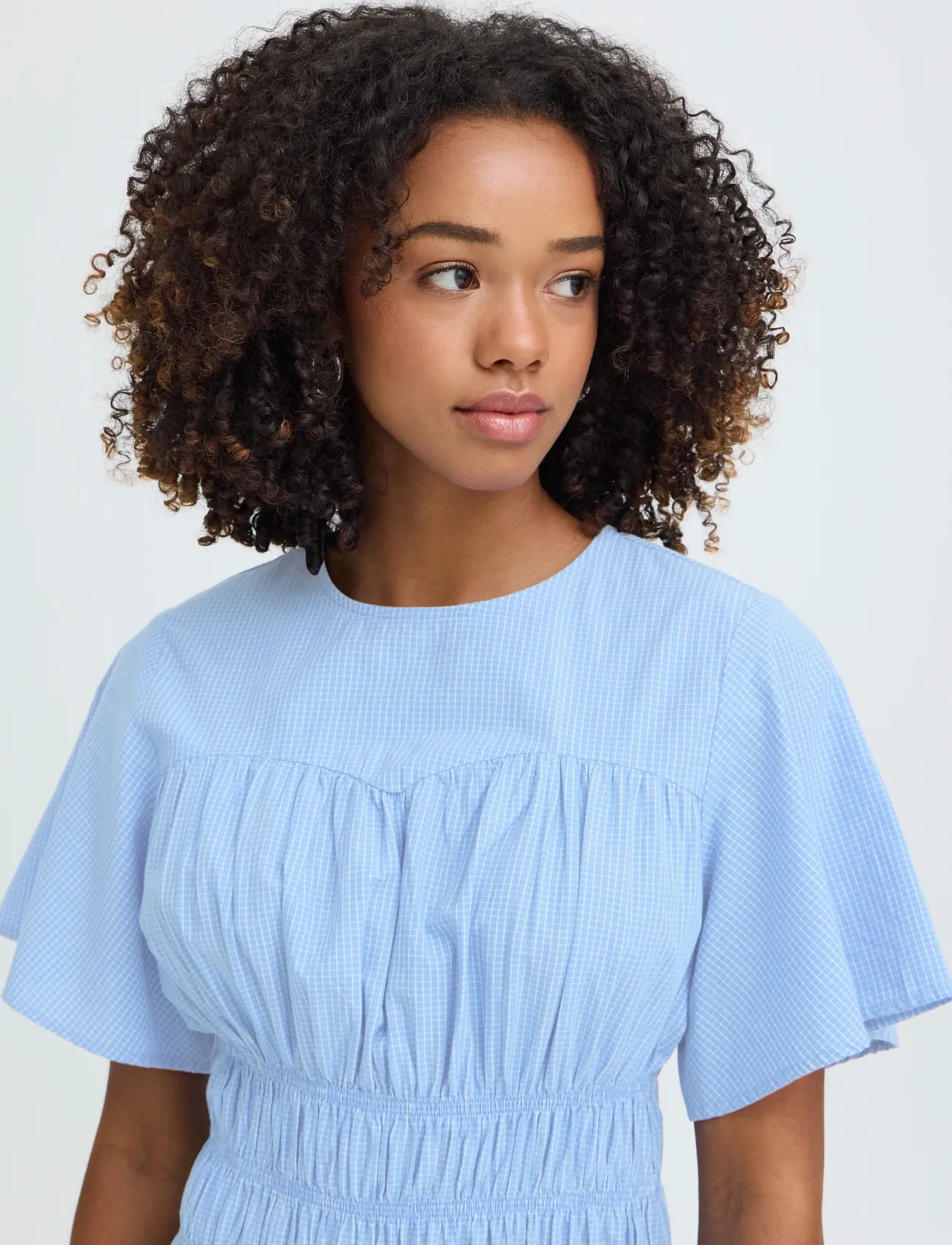 ICHI - IHGWENDA DR - midimekot - blue/white check - 4