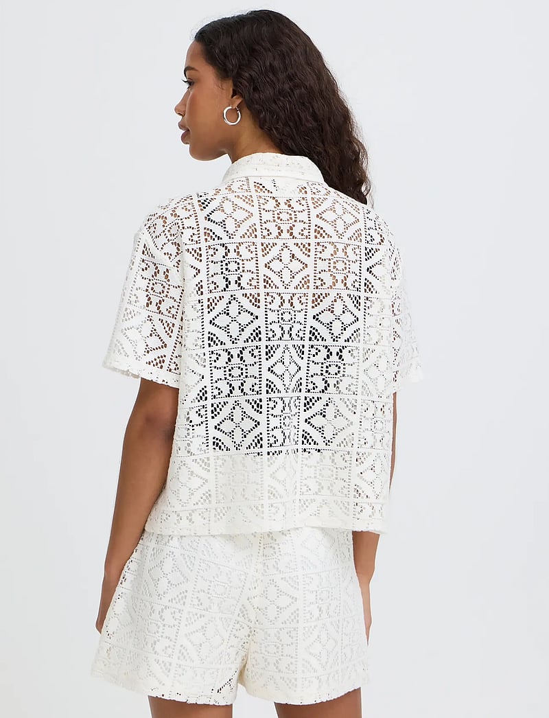 ICHI - IHNAIMA SS - lühikeste varrukatega pluusid - cloud dancer - 3