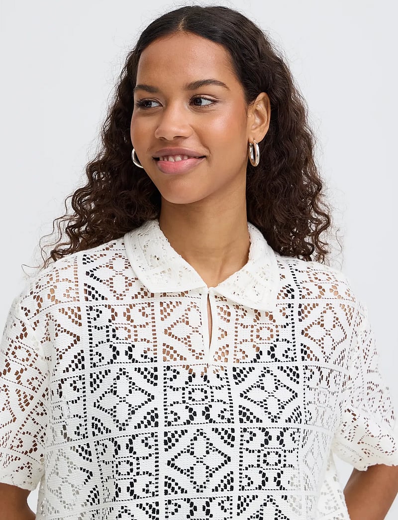 ICHI - IHNAIMA SS - lühikeste varrukatega pluusid - cloud dancer - 4