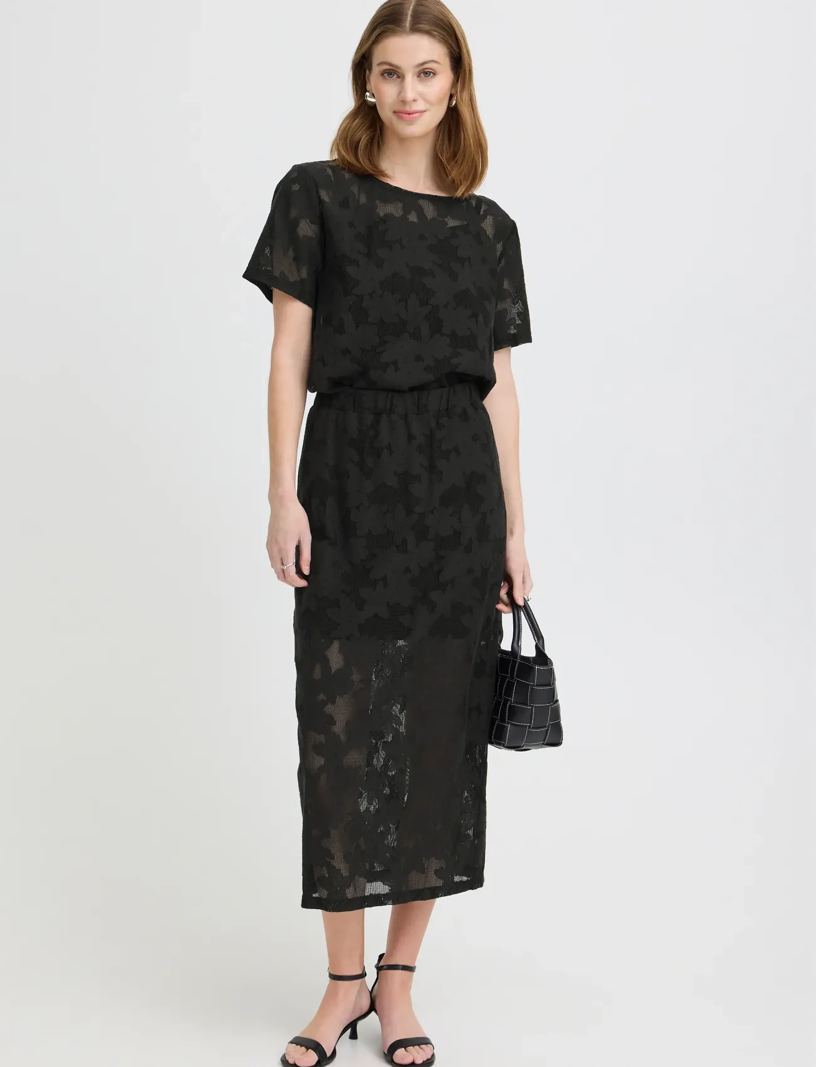 ICHI IHMANIA SK - Midi-Röcke - BLACK / black