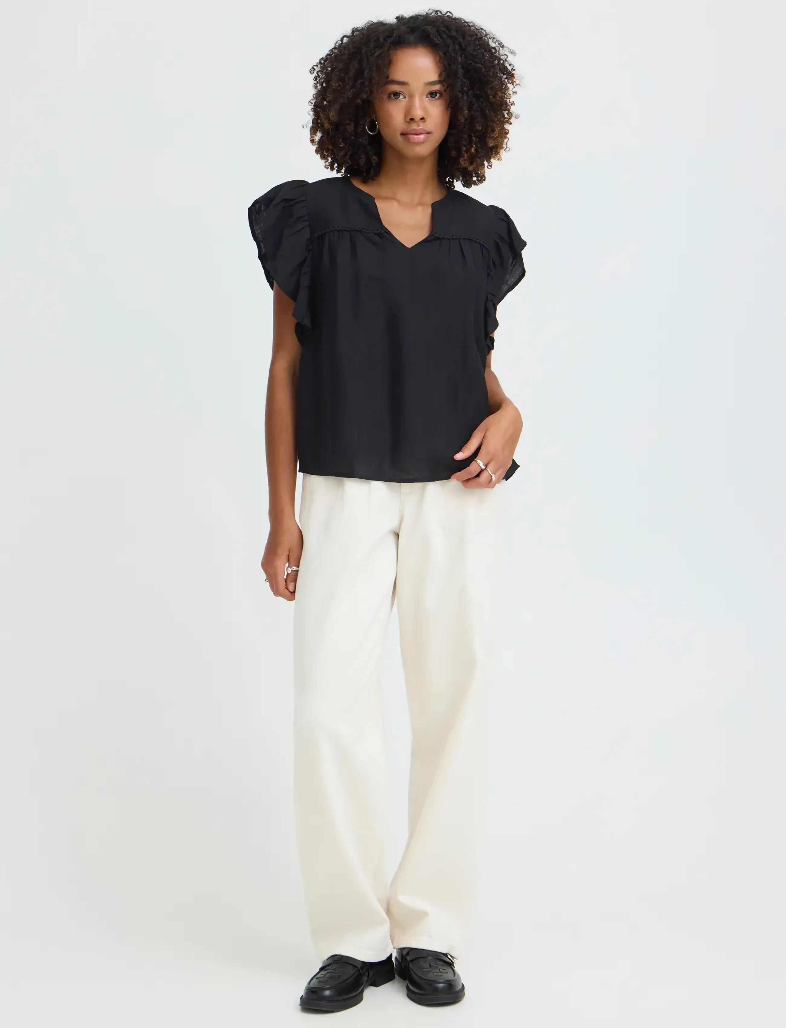 ICHI IHHETTA SS - Blusen - BLACK / black