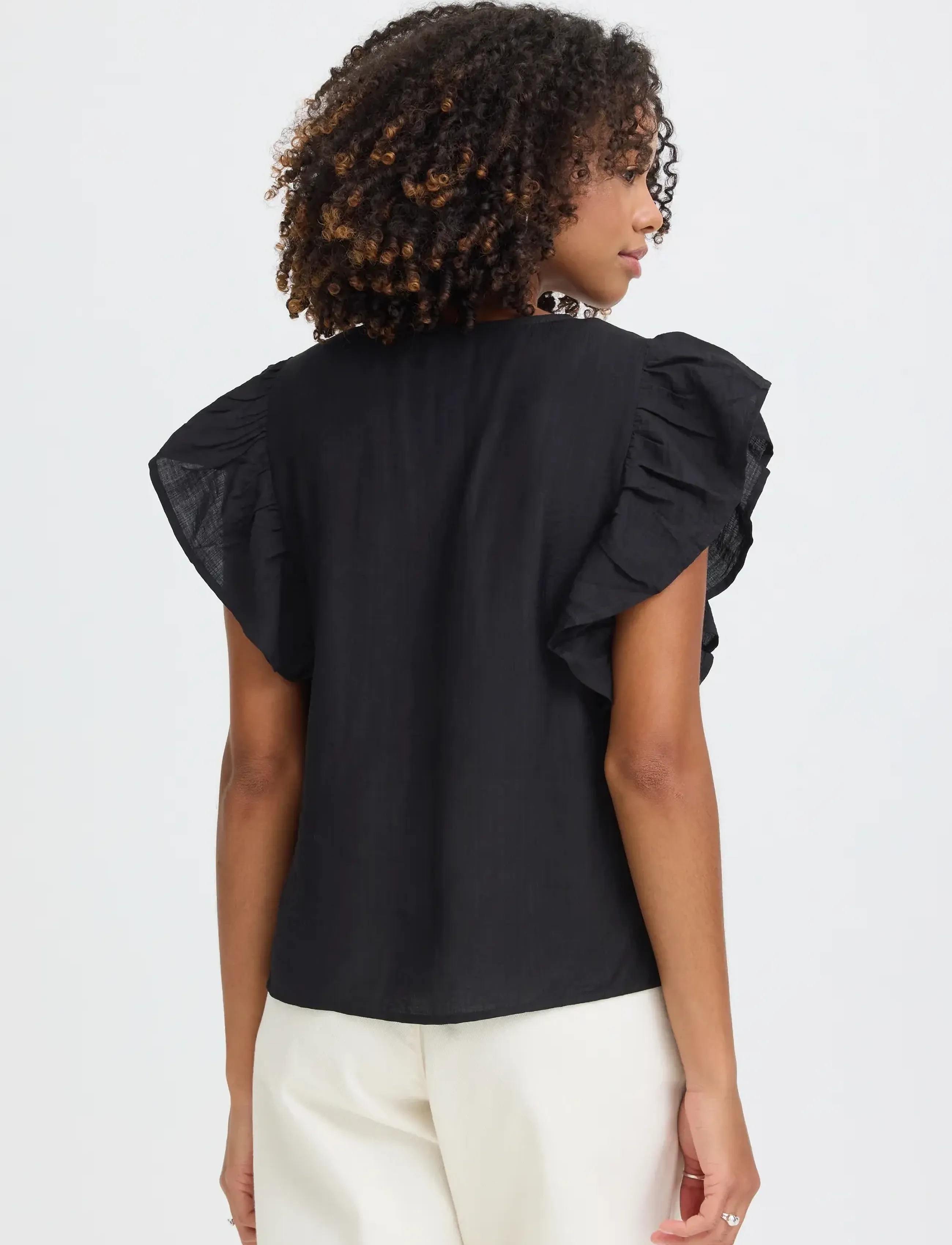 ICHI - IHHETTA SS - kurzämlige blusen - black - 3