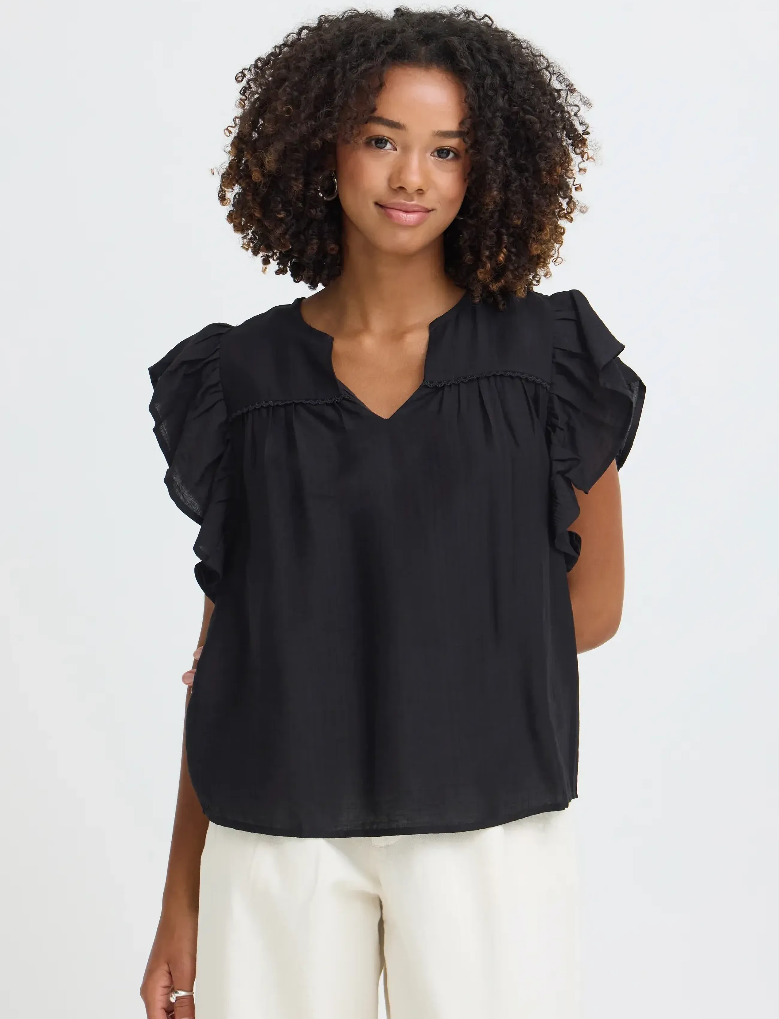 ICHI - IHHETTA SS - kurzämlige blusen - black - 5