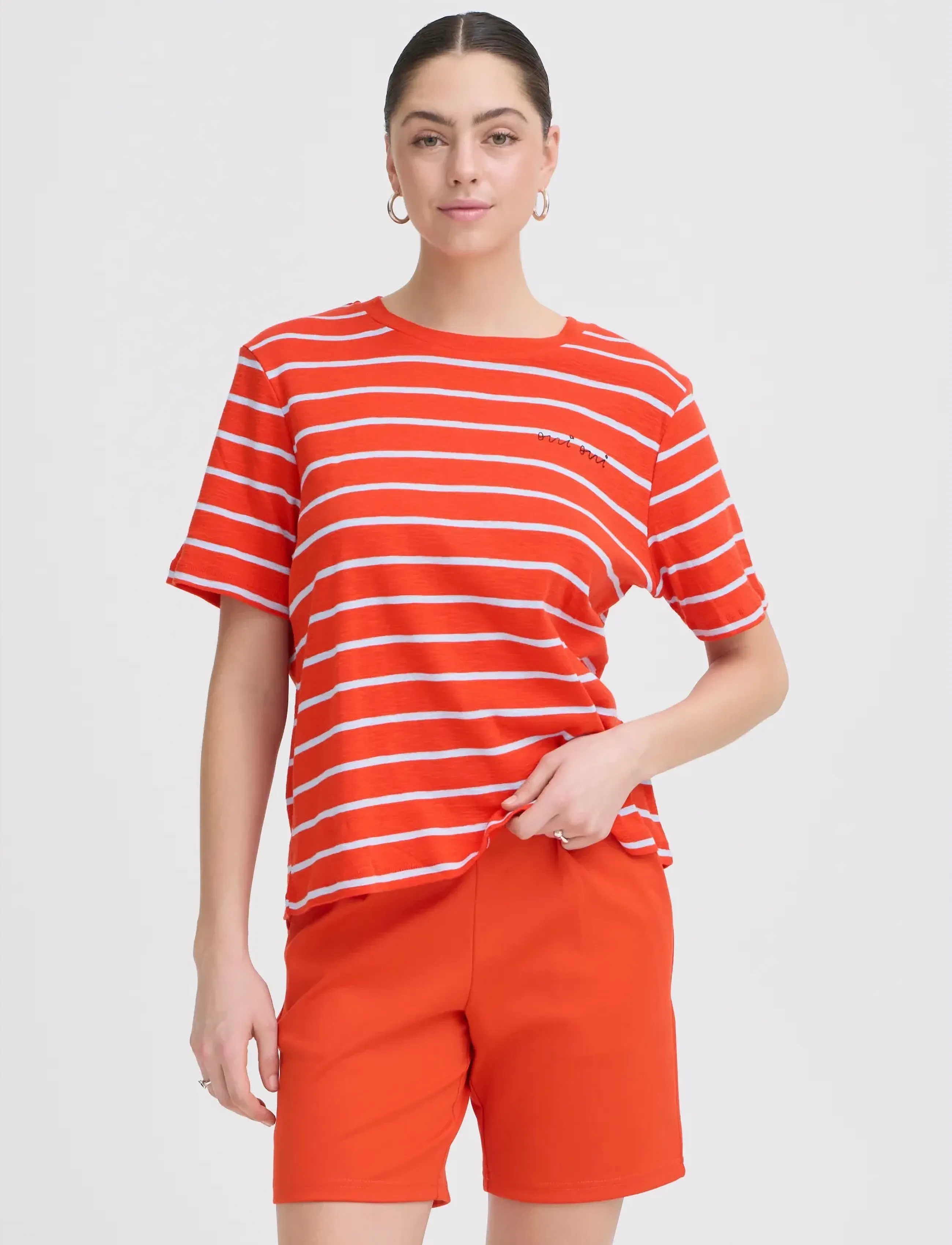 ICHI - IHNOVA SS3 - t-shirts - fiery red / powder blue - 5