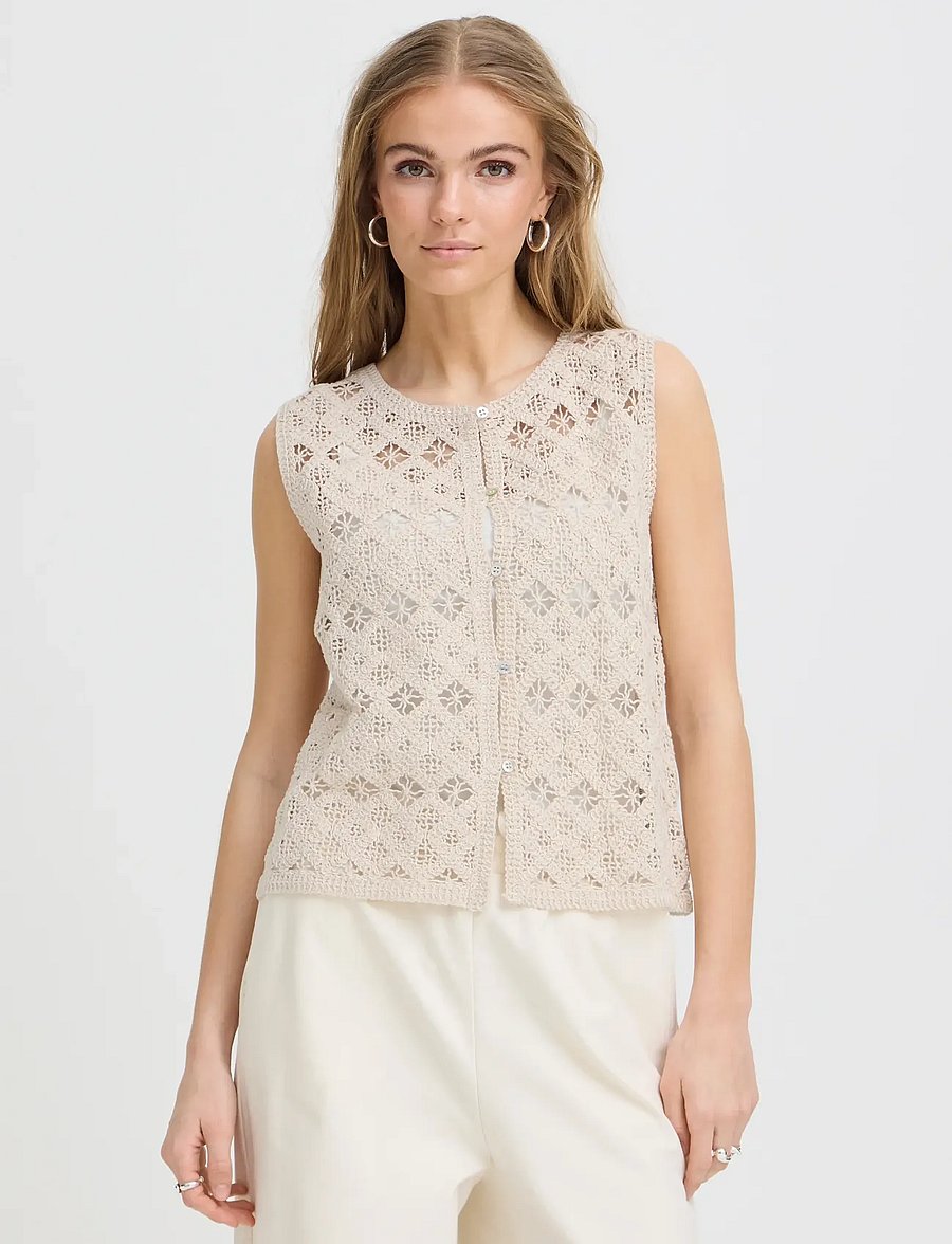 ICHI - IHNEKLA TO - knitted vests - birch - 5