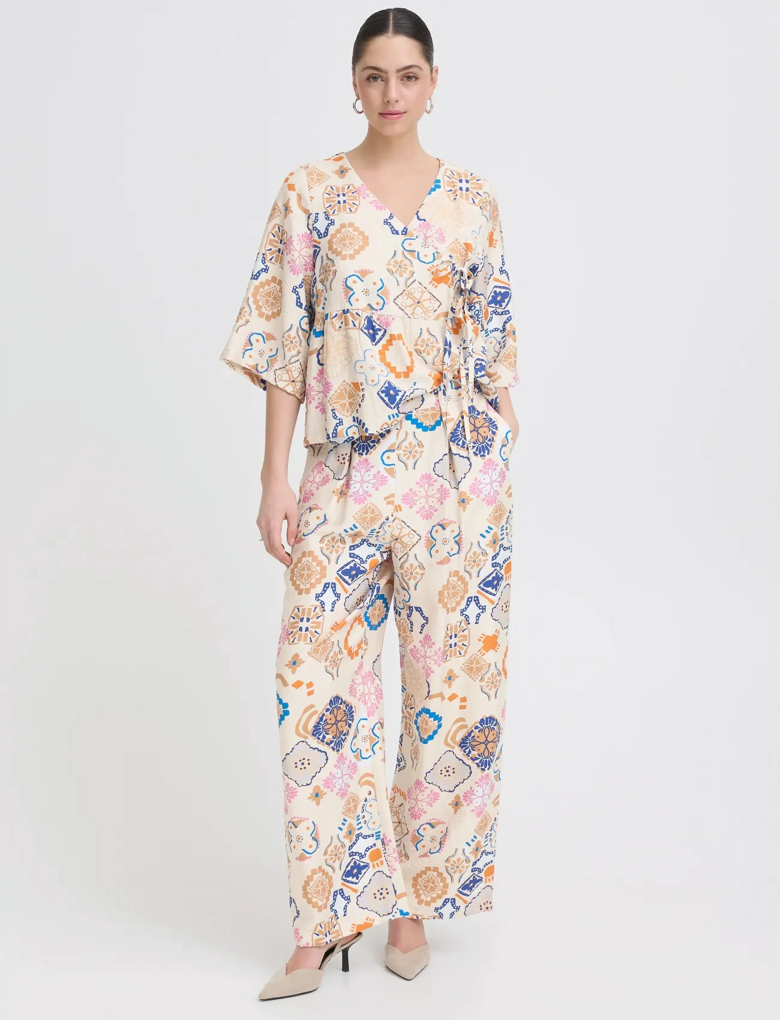 ICHI IHLANCIE PA - Kleidung - GRAPHIC TILE / cream