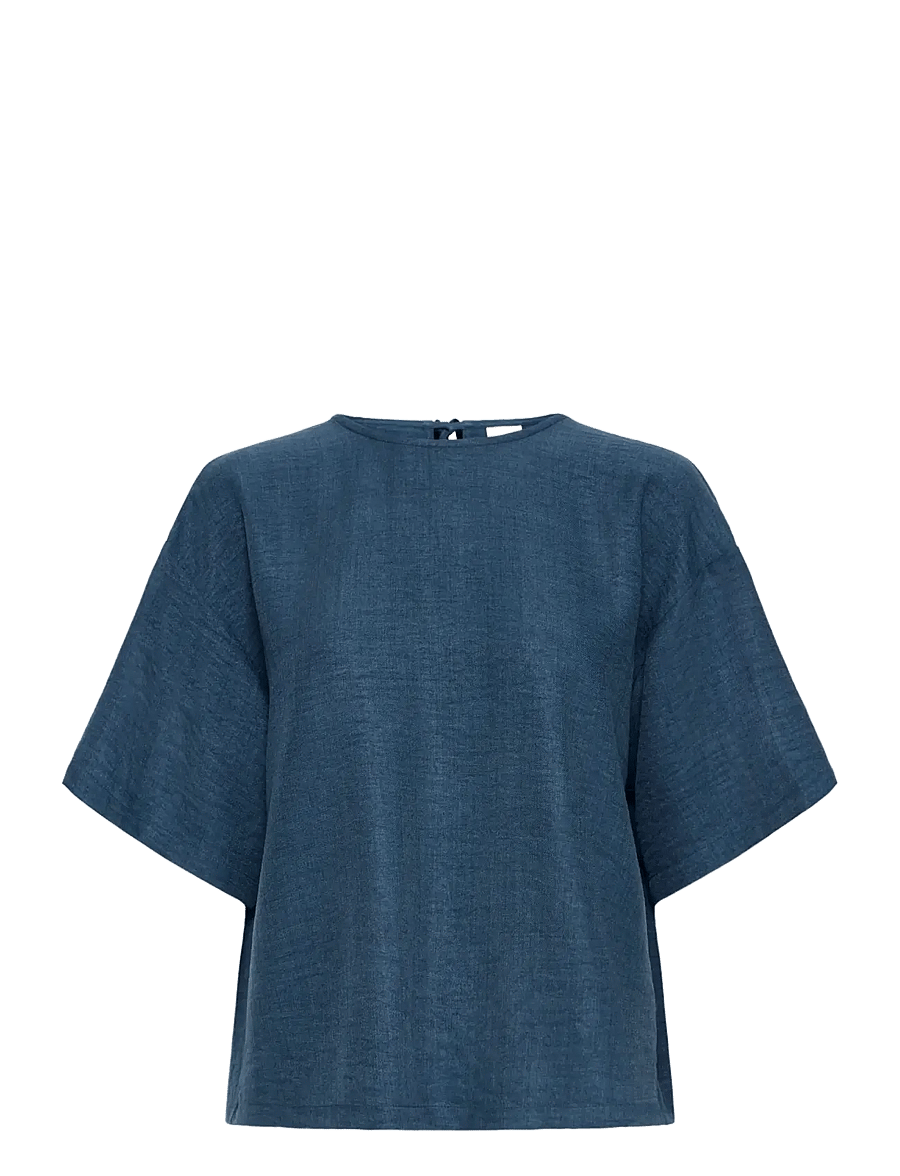 ICHI - IHKATICO SH - kurzärmelige blusen - true navy melange - 1