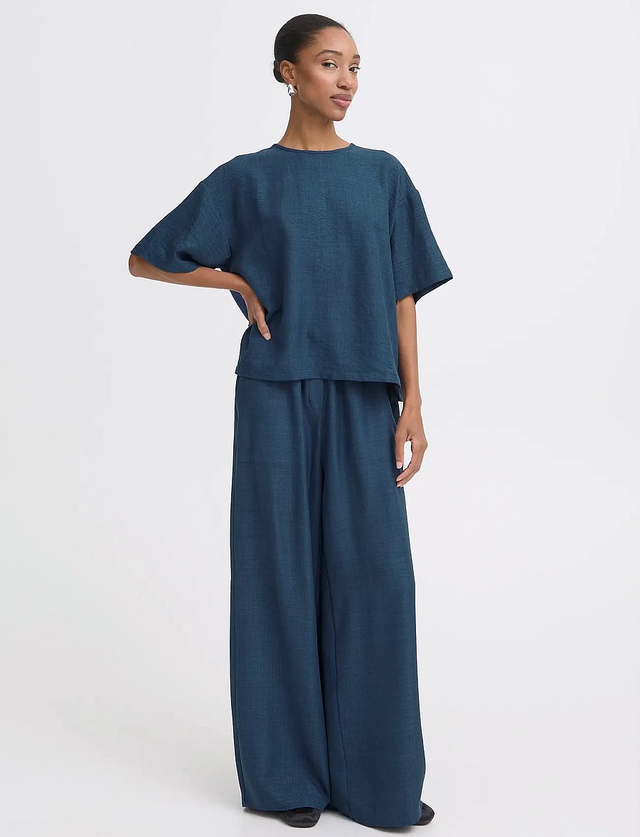 ICHI - IHKATICO SH - kurzärmelige blusen - true navy melange - 0