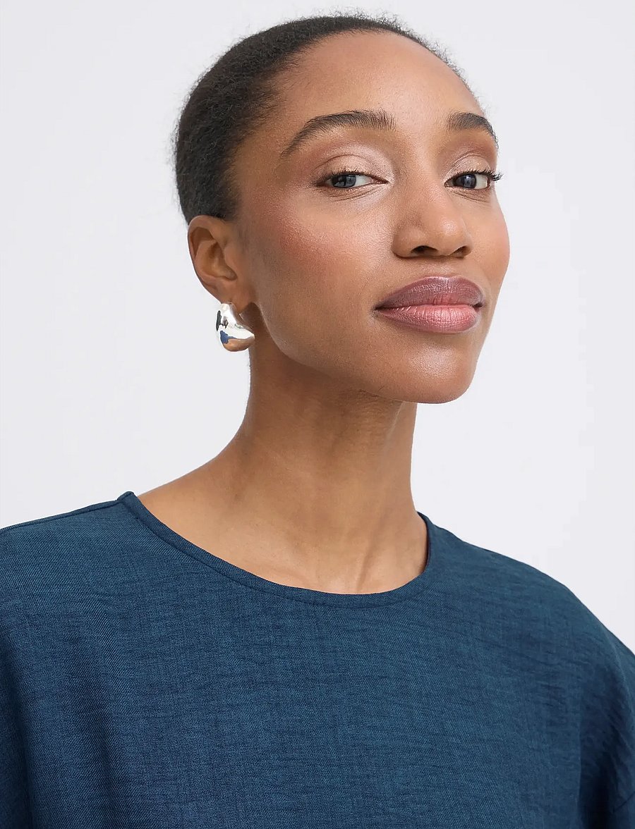 ICHI - IHKATICO SH - kurzärmelige blusen - true navy melange - 4