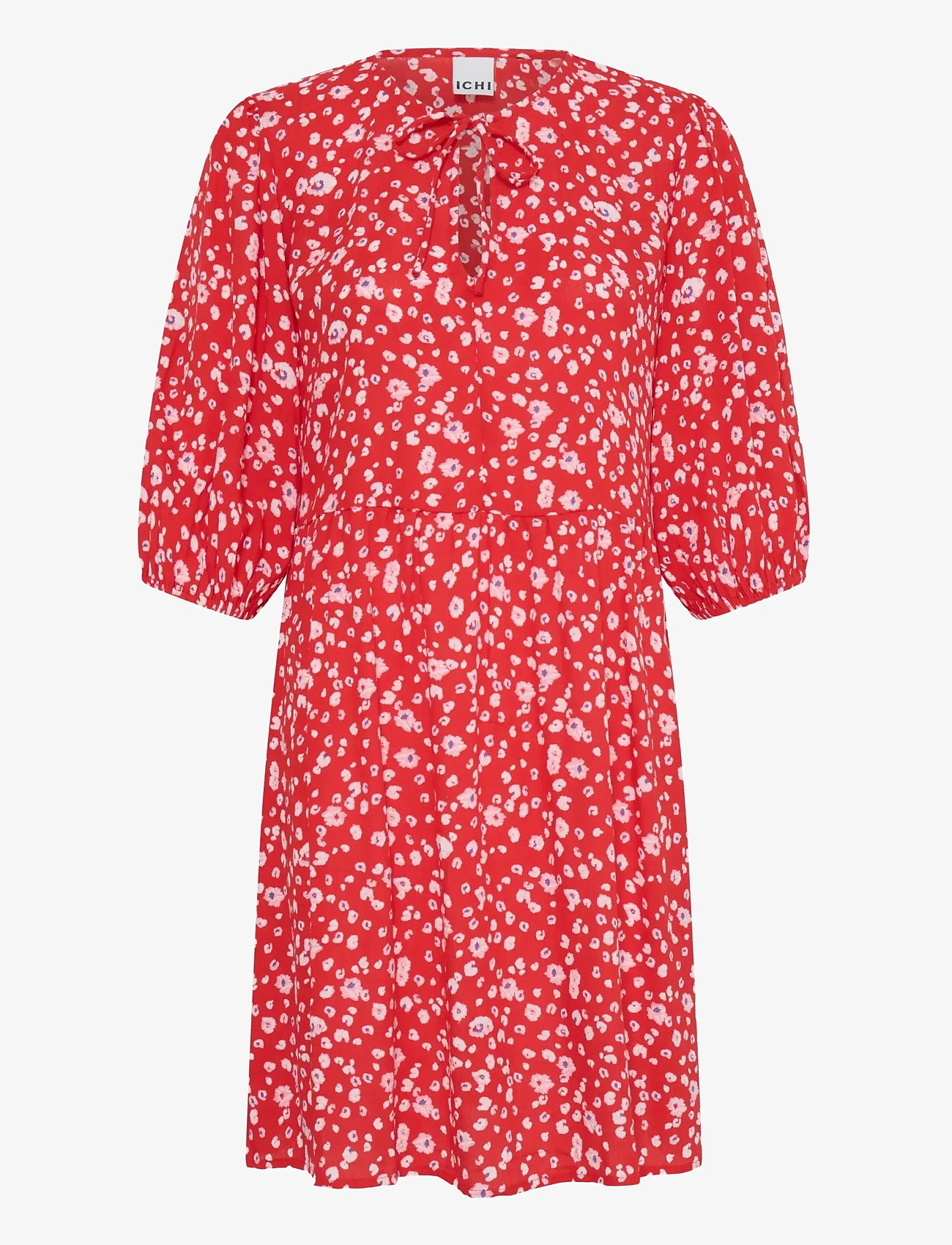 ICHI - IHMARRAKECH AOP DR23 - midimekot - fiery red flower - 1