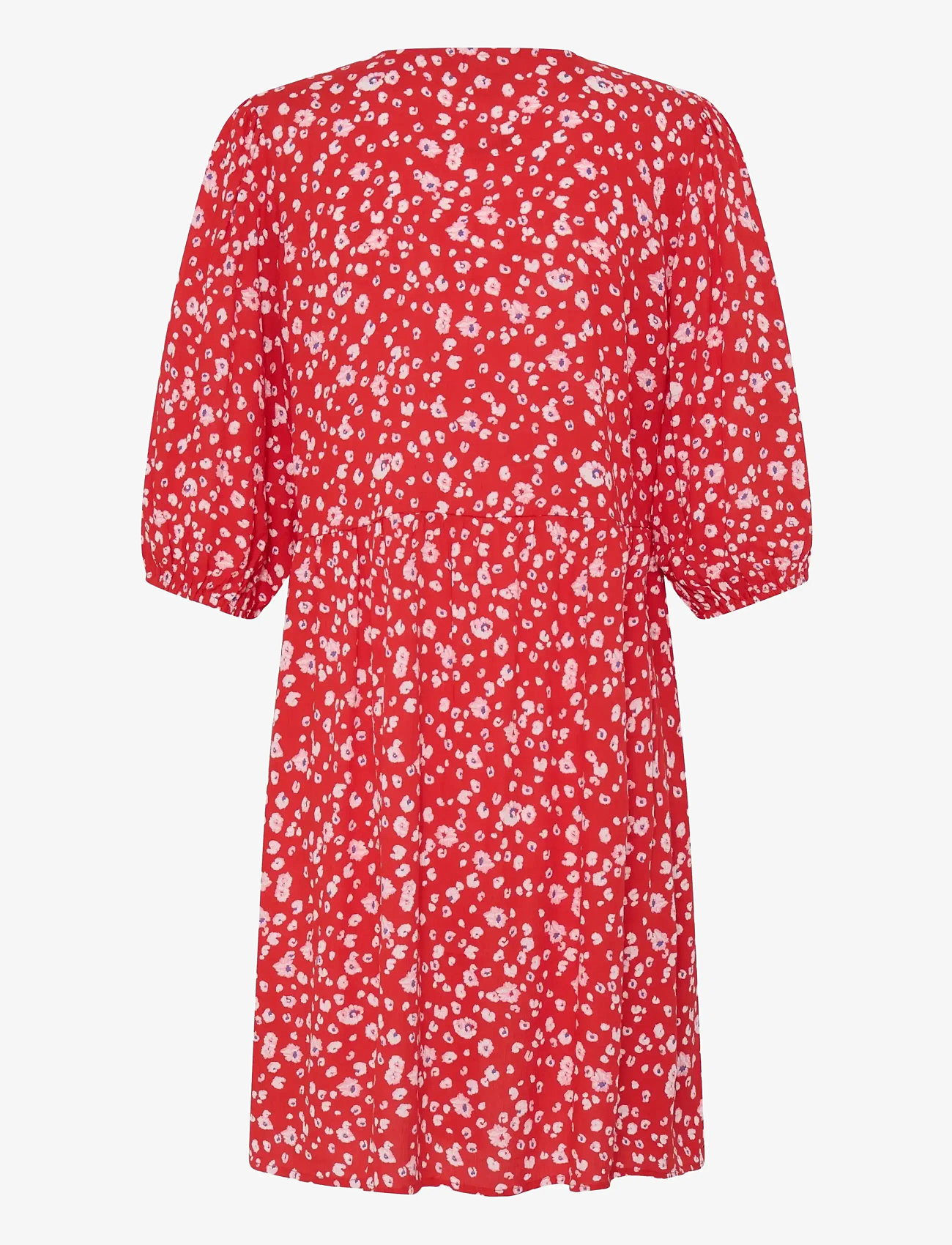 ICHI - IHMARRAKECH AOP DR23 - midimekot - fiery red flower - 2