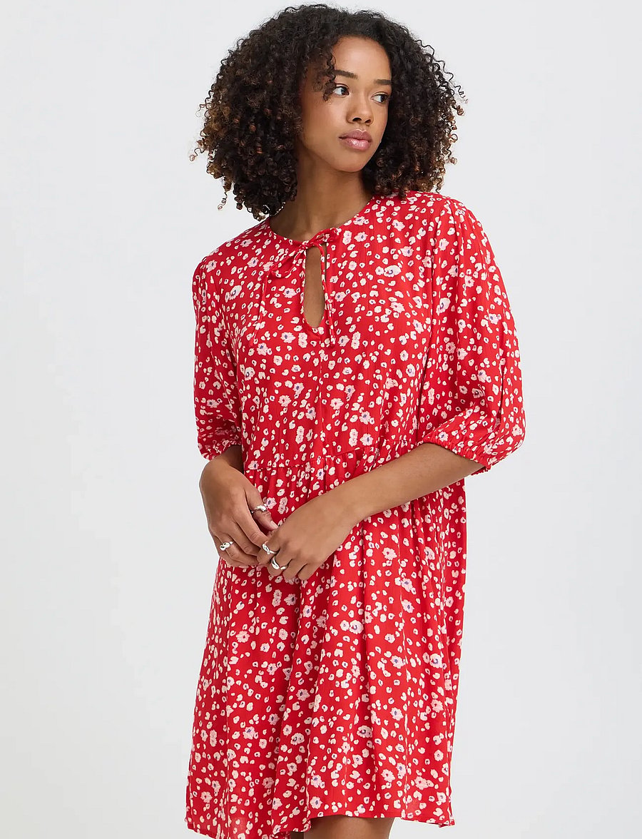 ICHI - IHMARRAKECH AOP DR23 - konfirmation - fiery red flower - 5