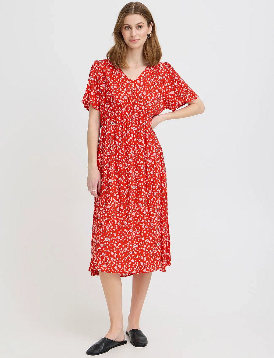 ICHI - IHMARRAKECH AOP DR25 - sommerkleider - fiery red flower - 0