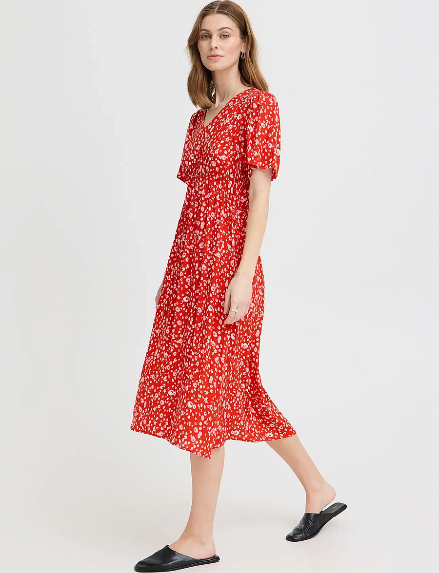 ICHI - IHMARRAKECH AOP DR25 - sommerkleider - fiery red flower - 5