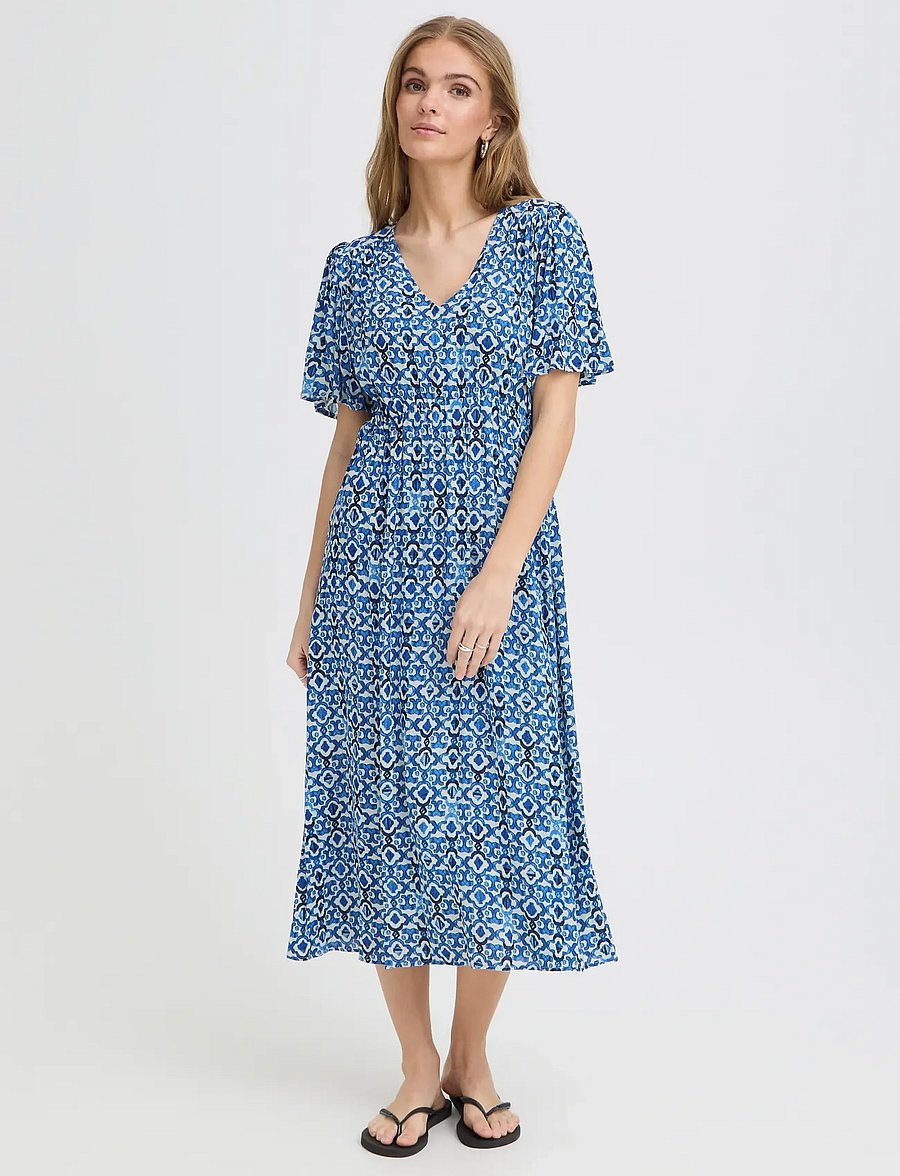 ICHI - IHMARRAKECH AOP DR25 - sommerkleider - sodalite blue ikat - 0