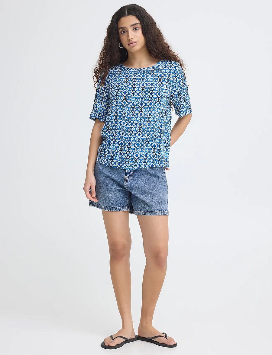 ICHI - IHMARRAKECH AOP SS17 - kurzärmelige blusen - sodalite blue ikat - 3