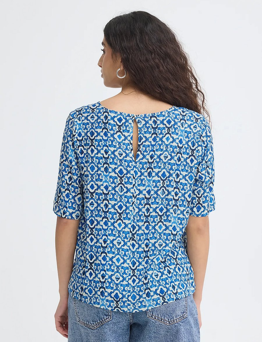 ICHI - IHMARRAKECH AOP SS17 - kurzärmelige blusen - sodalite blue ikat - 4