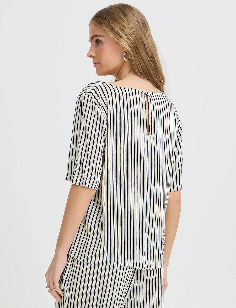 ICHI - IHMARRAKECH AOP SS17 - kurzärmelige blusen - total eclipse stripe - 3