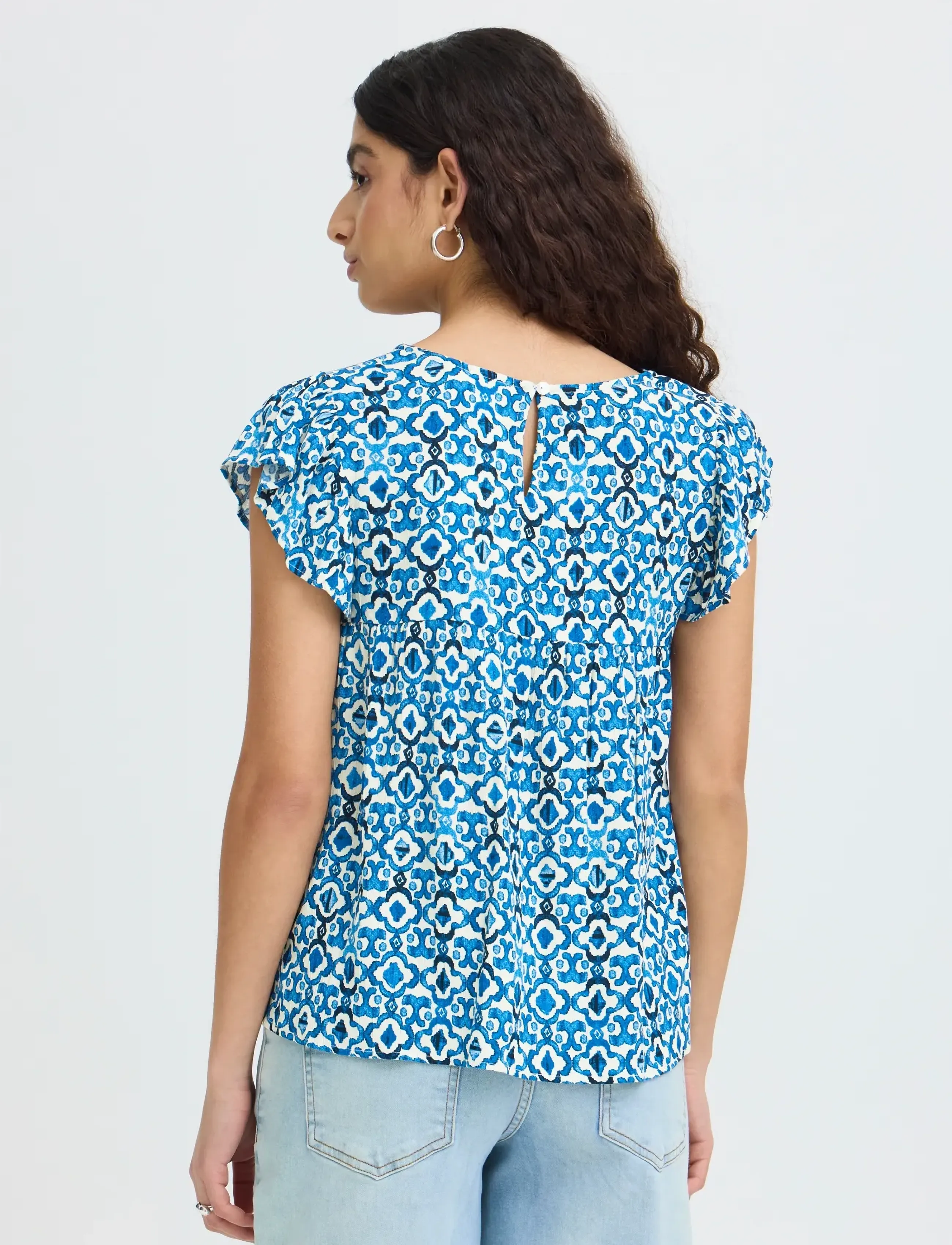 ICHI - IHMARRAKECH AOP TO11 - kurzärmelige blusen - sodalite blue ikat - 3