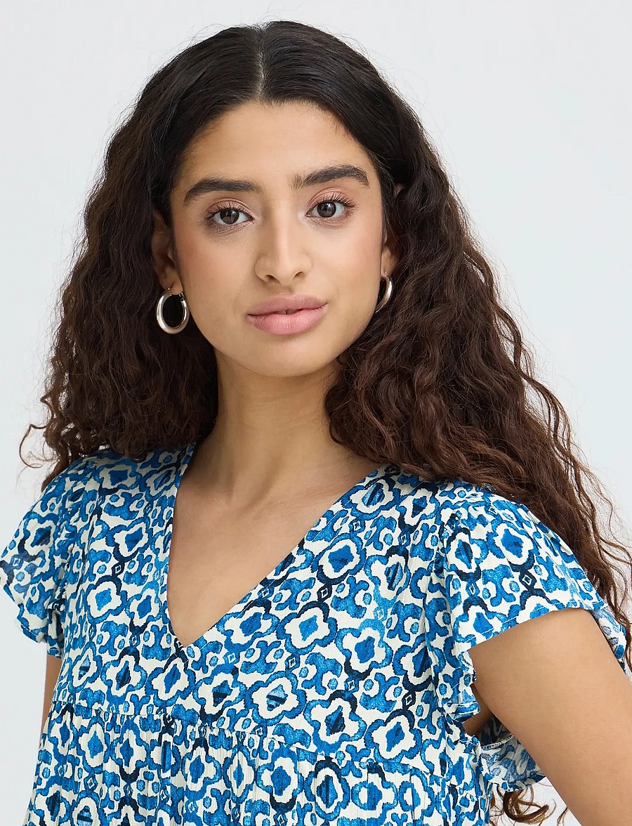ICHI - IHMARRAKECH AOP TO11 - kurzärmelige blusen - sodalite blue ikat - 4