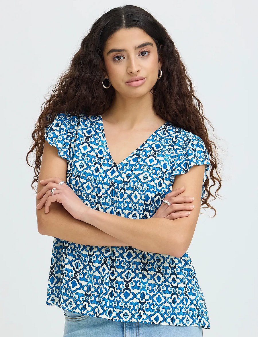 ICHI - IHMARRAKECH AOP TO11 - kurzärmelige blusen - sodalite blue ikat - 5