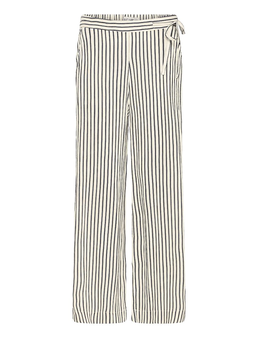 ICHI - IHMARRAKECH AOP PA3 - hose mit geradem bein - total eclipse stripe - 1