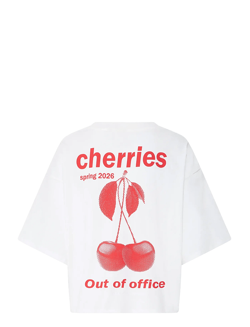 ICHI - IHNICA SS3 - t-shirts - cloud dancer / fiery red - 1