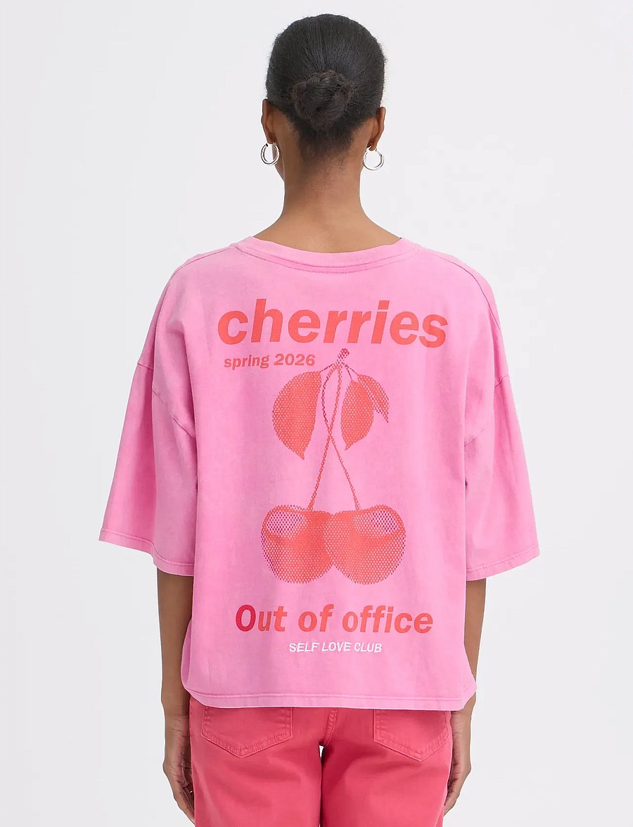 ICHI - IHNICA SS3 - t-shirts - wild orchid / fiery red - 3