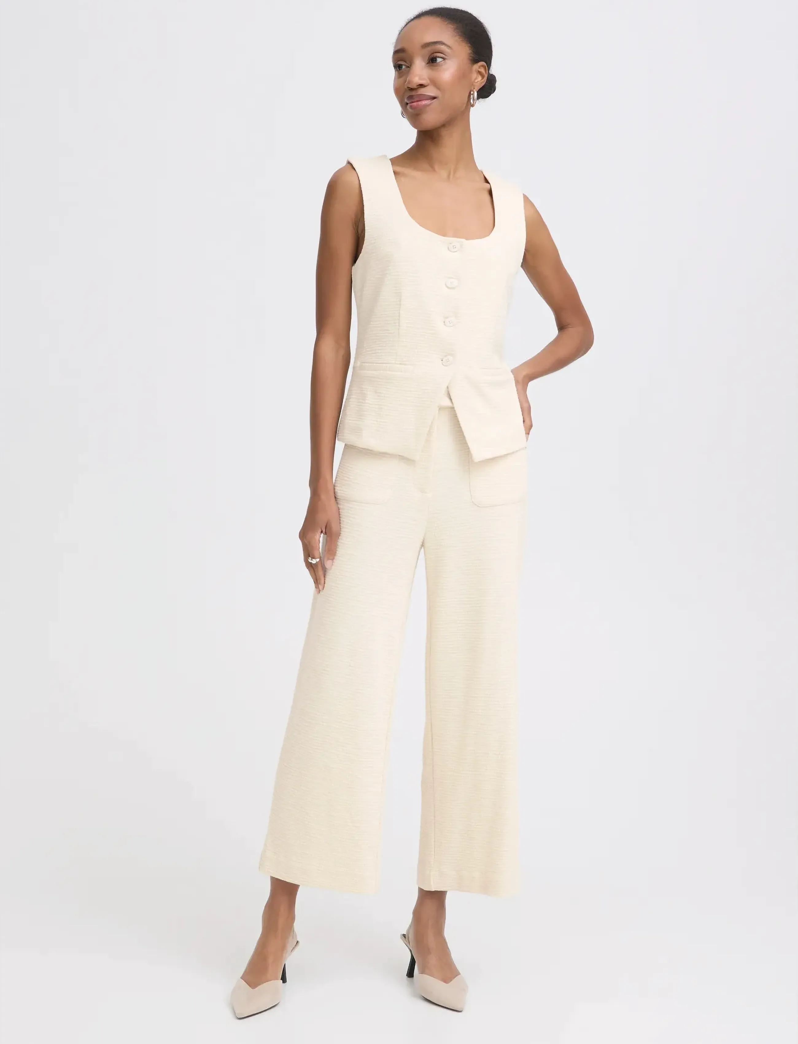 ICHI IHKATE LUMINA PA2 - Trousers - ALMOND MILK / cream