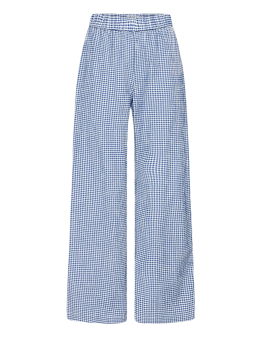 ICHI - IHJILMA PA - laia säärega püksid - sodalite blue/white check - 1