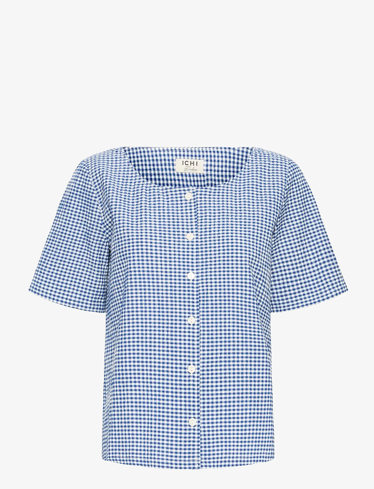 ICHI - IHJILMA SH - kurzämlige blusen - sodalite blue/white check - 1