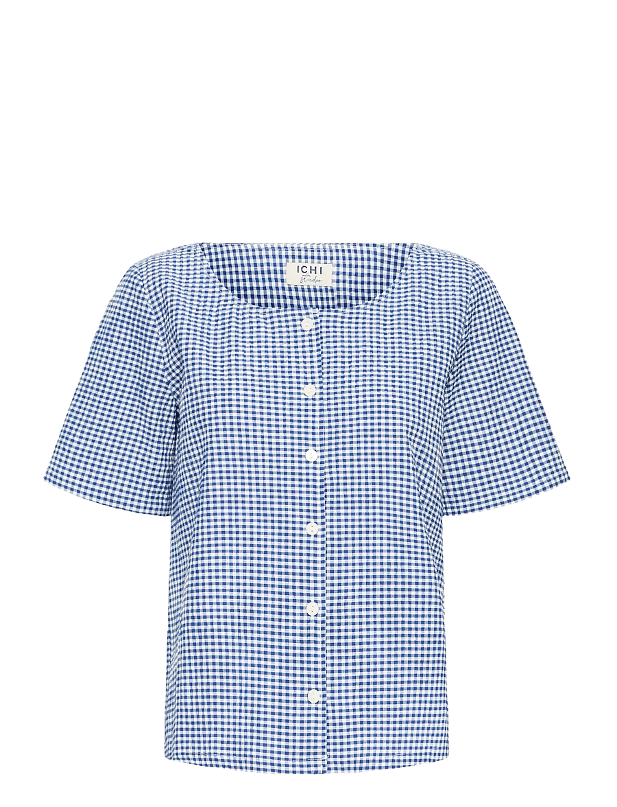 ICHI - IHJILMA SH - short-sleeved blouses - sodalite blue/white check - 1