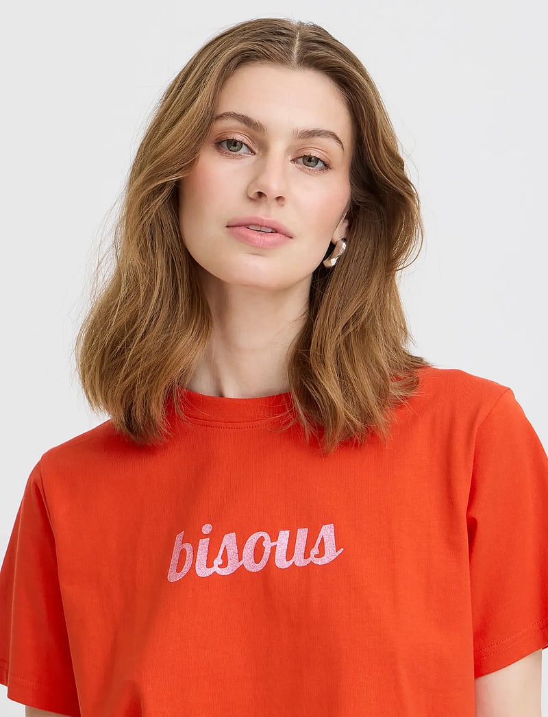 ICHI - IHLOMONI SS - t-shirts - fiery red/wild orchid - 5