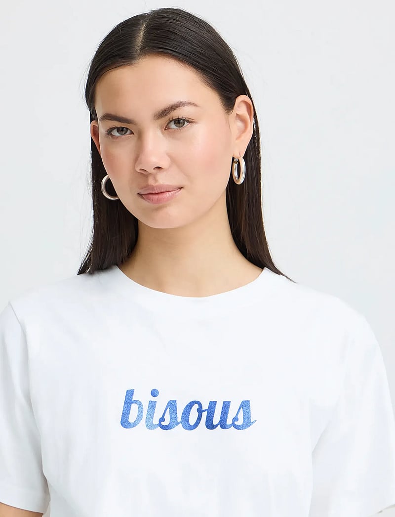 ICHI - IHLOMONI SS - t-shirts - white/sodalite blue - 4