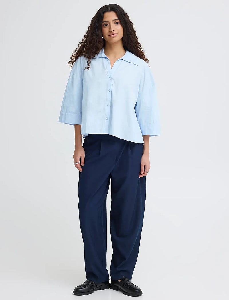 ICHI - IHLUANNE SH - short-sleeved shirts - floaty blue - 0