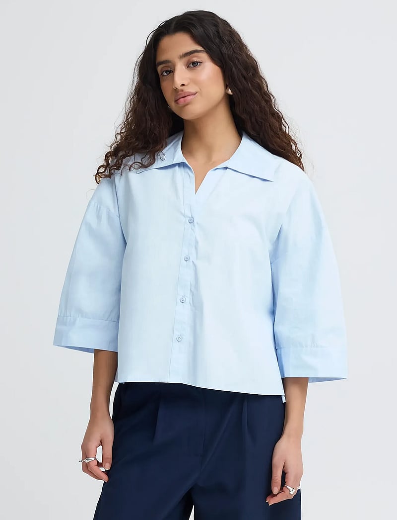 ICHI - IHLUANNE SH - short-sleeved shirts - floaty blue - 4
