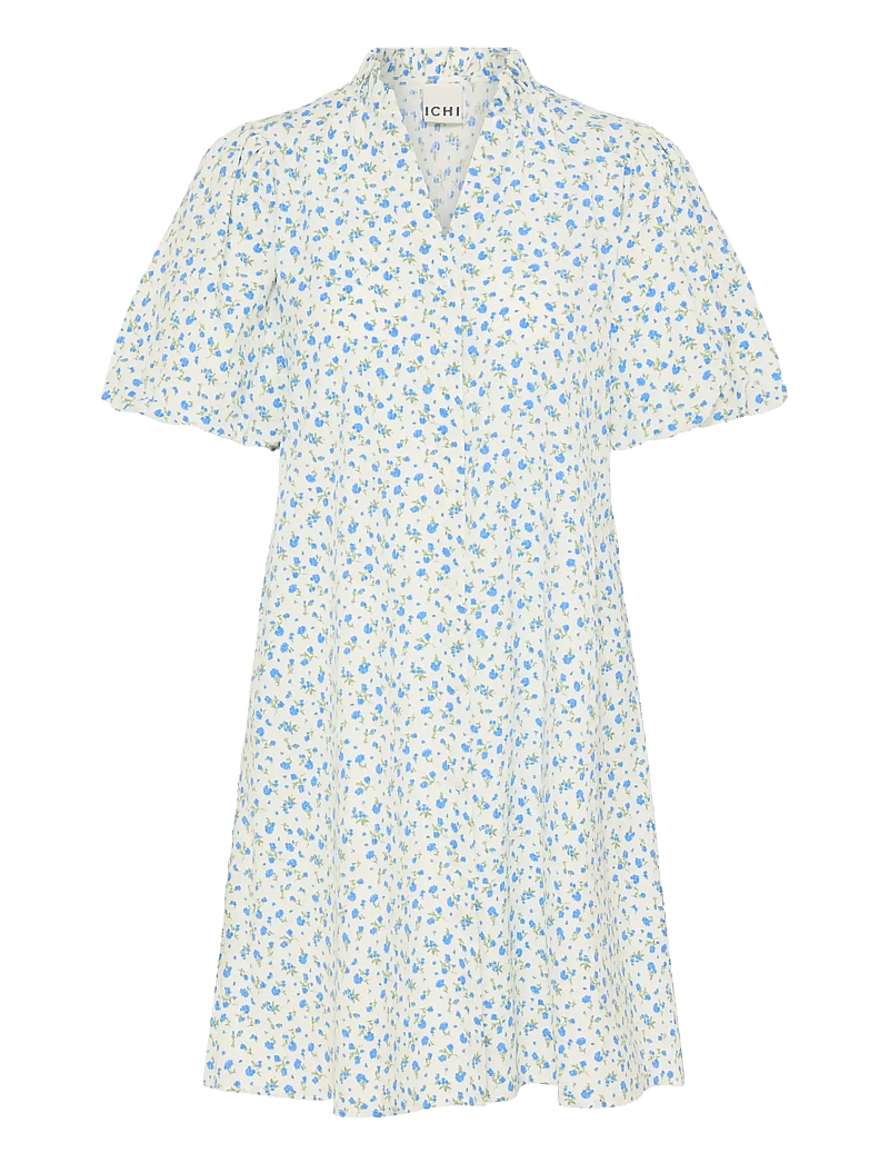 ICHI - IHQWIN DR4 - summer dresses - cloud dancer/blue flower - 1