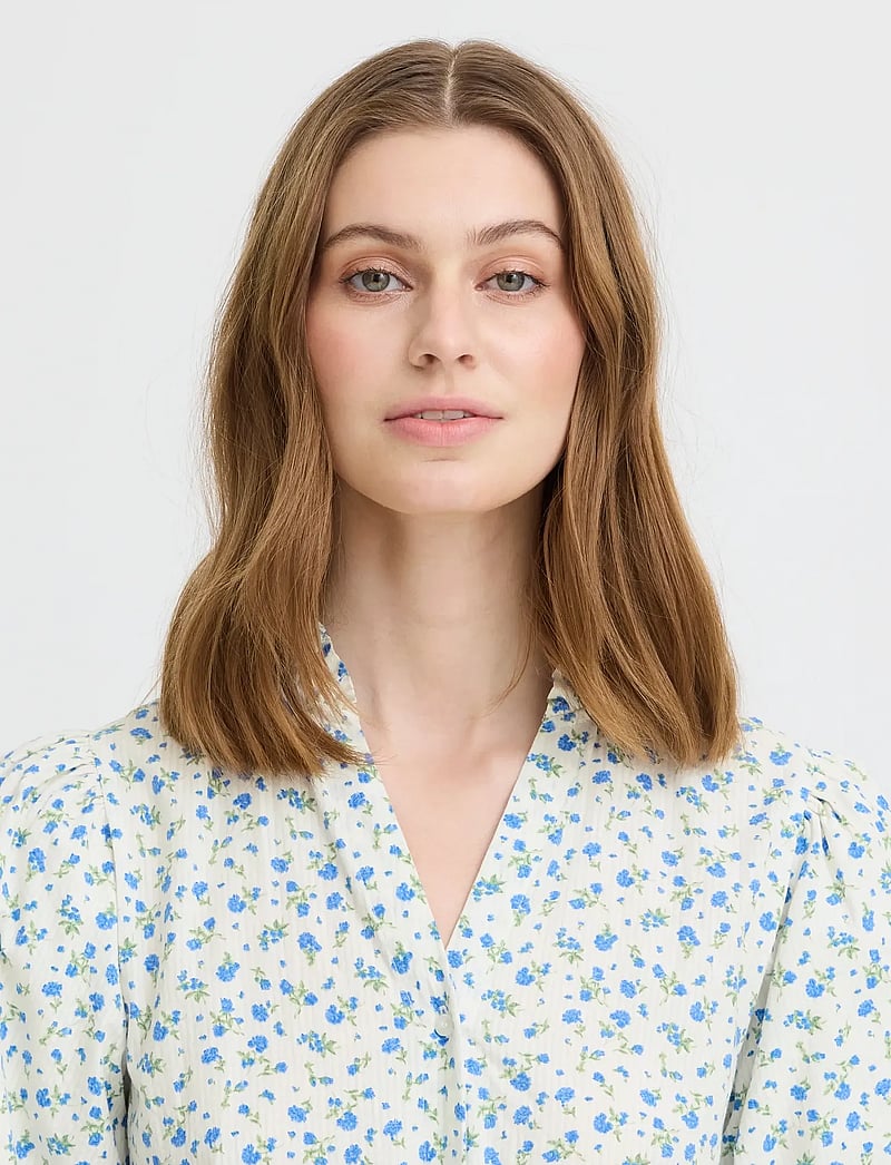 ICHI - IHQWIN DR4 - summer dresses - cloud dancer/blue flower - 5