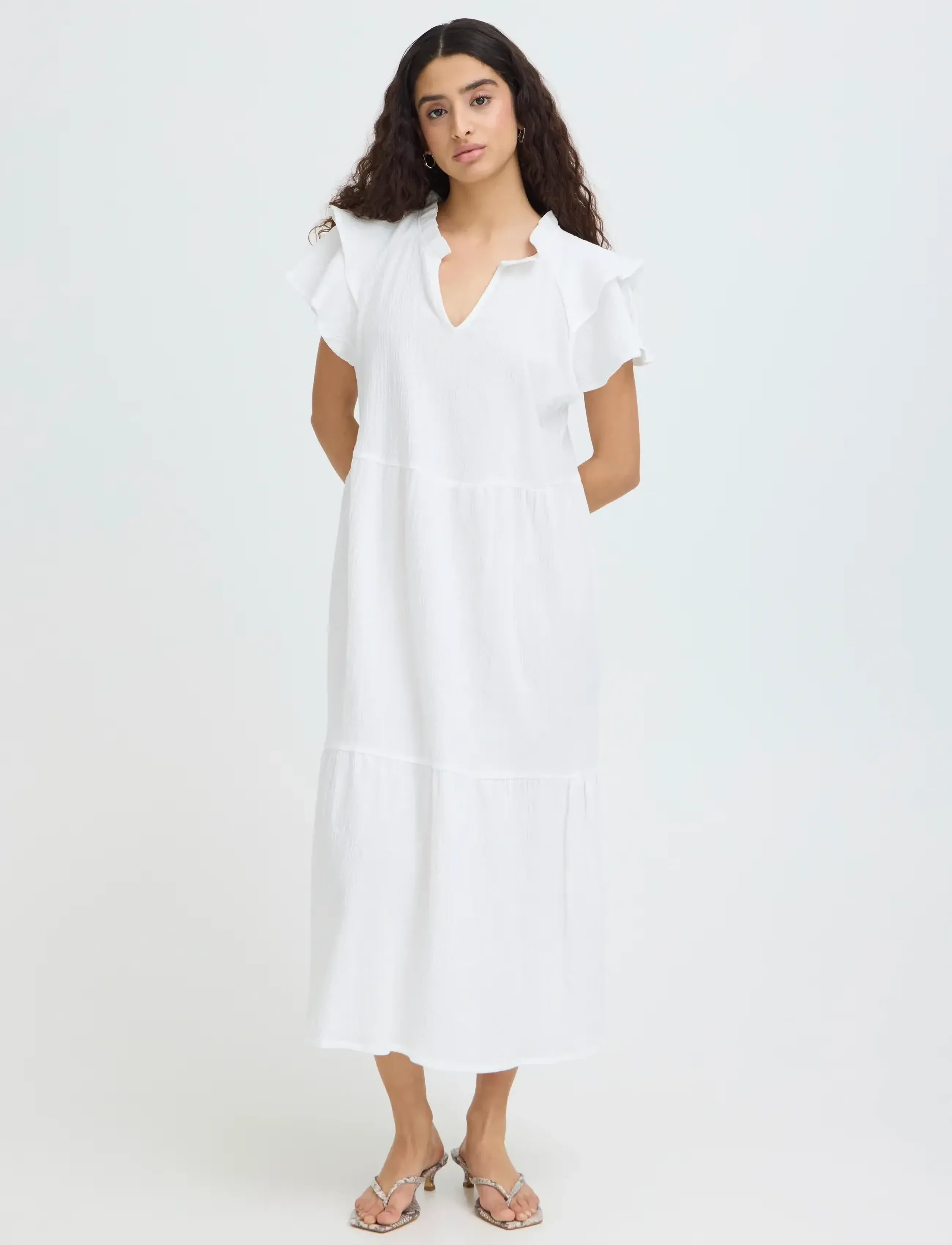 ICHI IHLIFANA DR - Sommerkleider - CLOUD DANCER / white